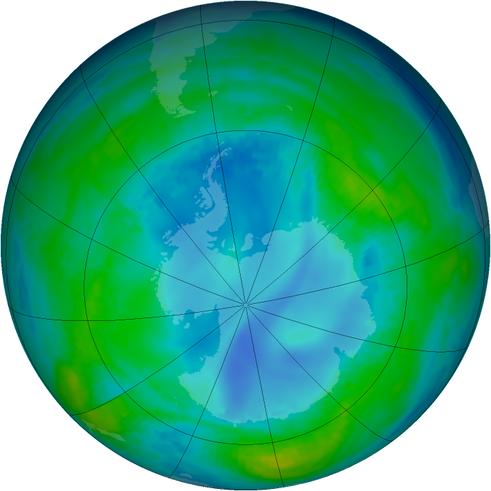 Antarctic ozone map for 04 May 1990